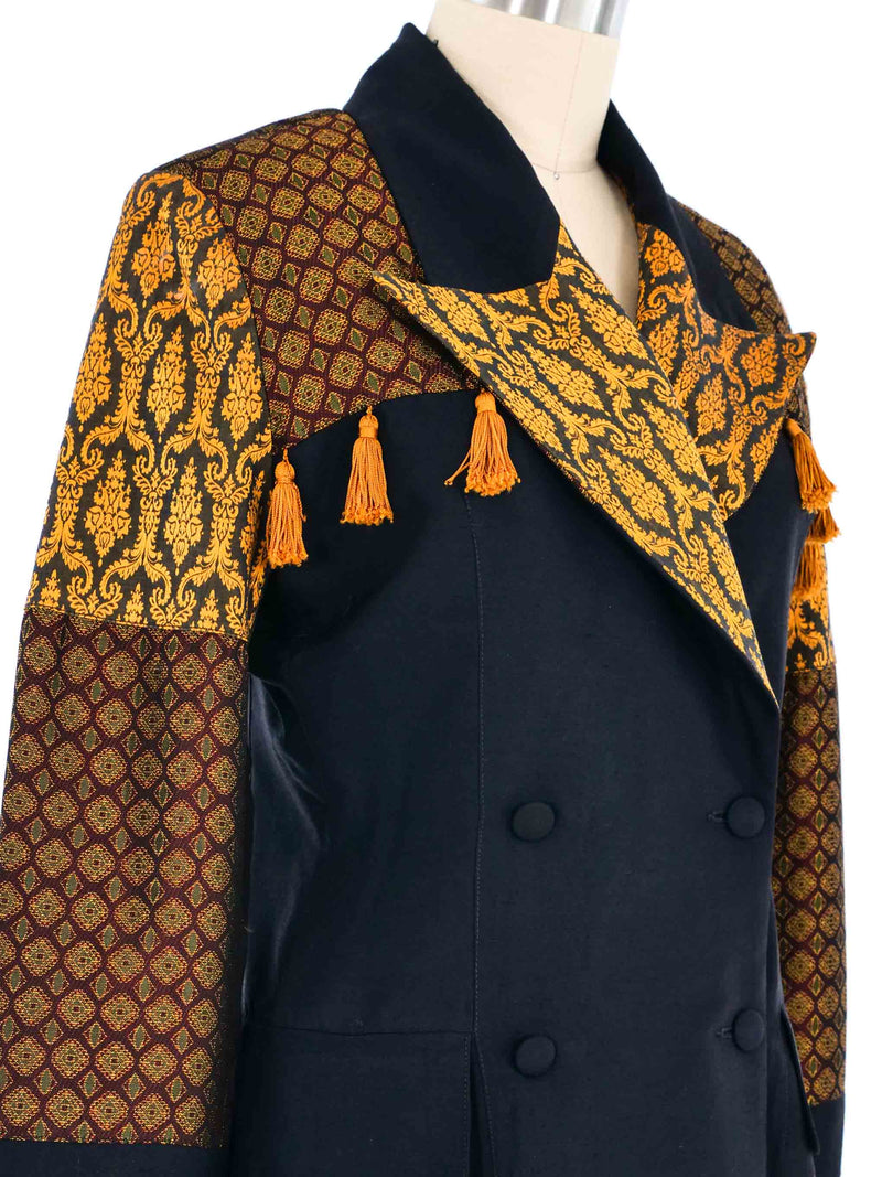 Plein Sud Jacquard Patchwork Blazer Jacket arcadeshops.com