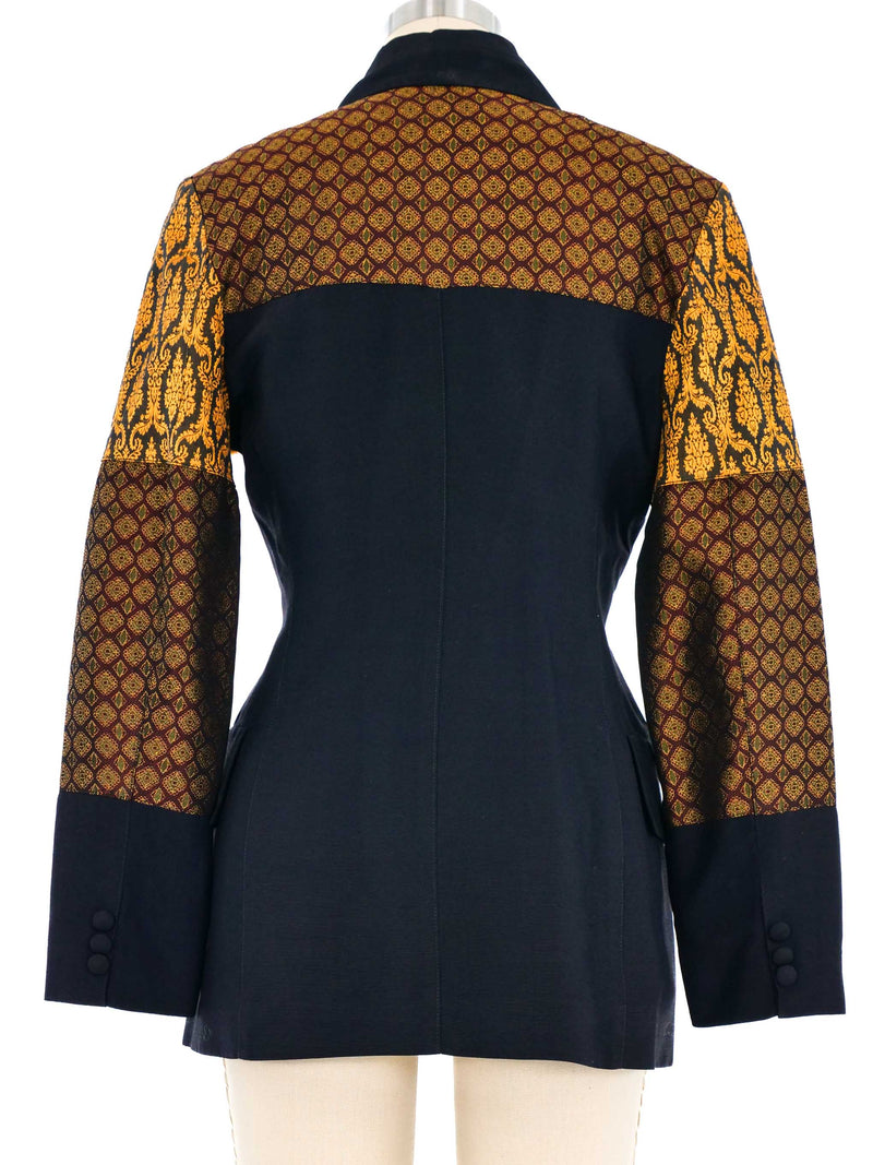 Plein Sud Jacquard Patchwork Blazer Jacket arcadeshops.com