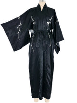 Black Embroidered Floral Silk Kimono Jacket arcadeshops.com