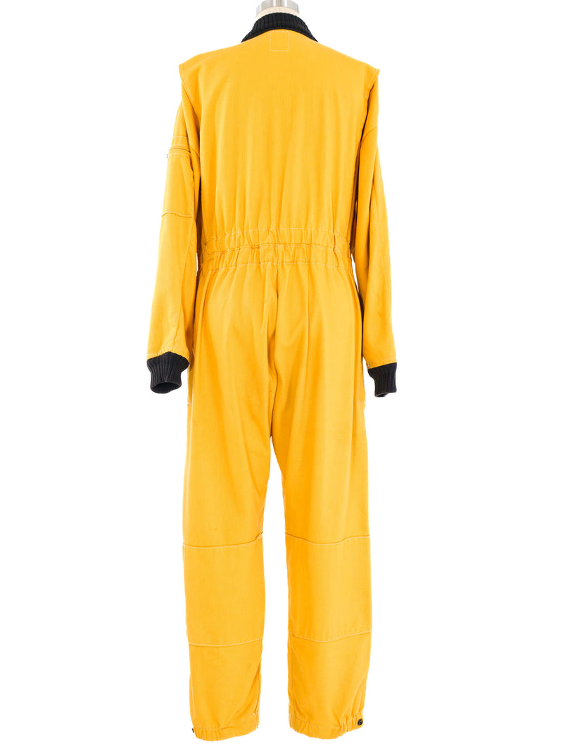 Mustard Zip Front Flight Suit Jumpsuit arcadeshops.com