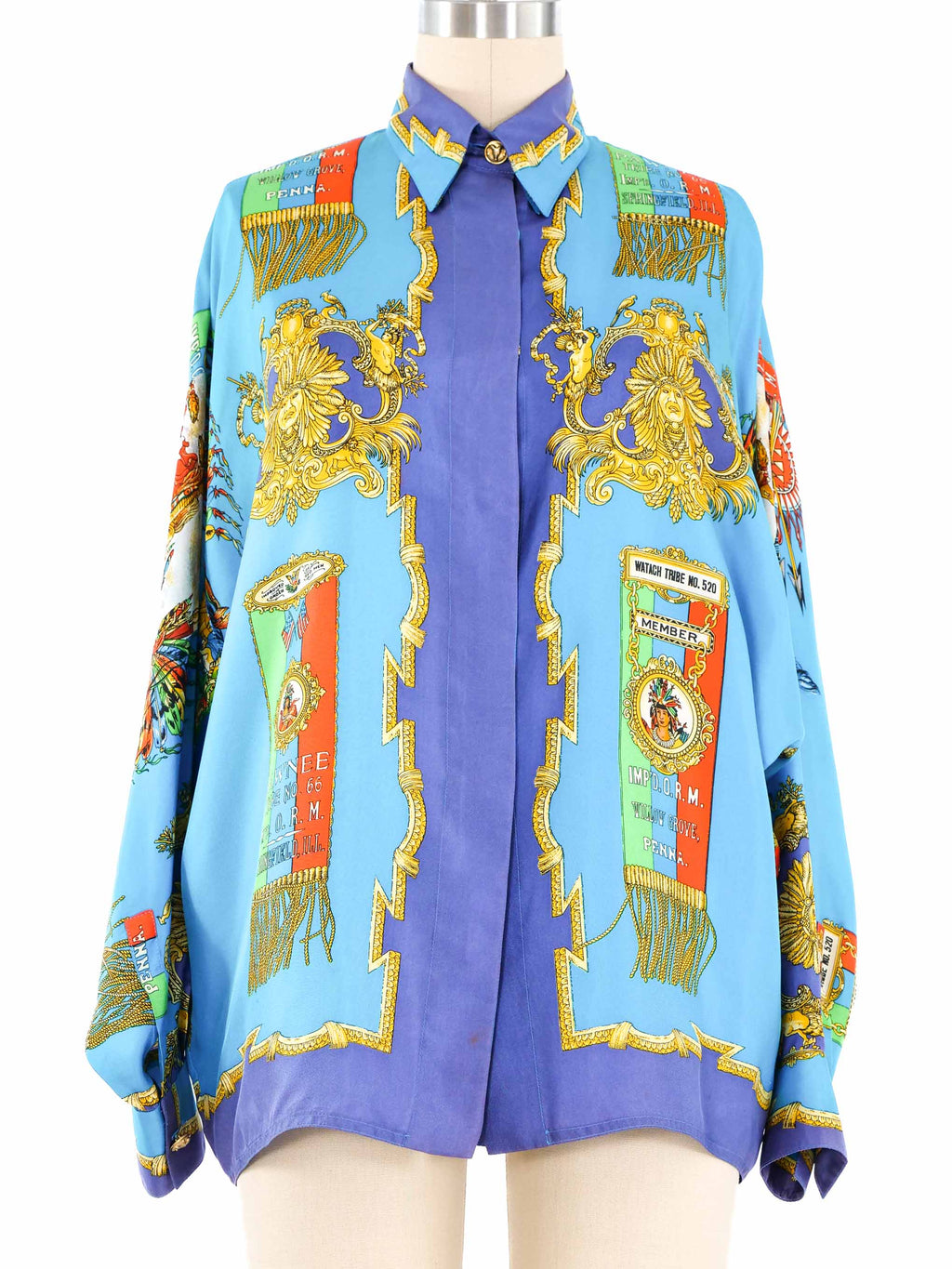 1993 Gianni Versace Istante Native American Silk Shirt