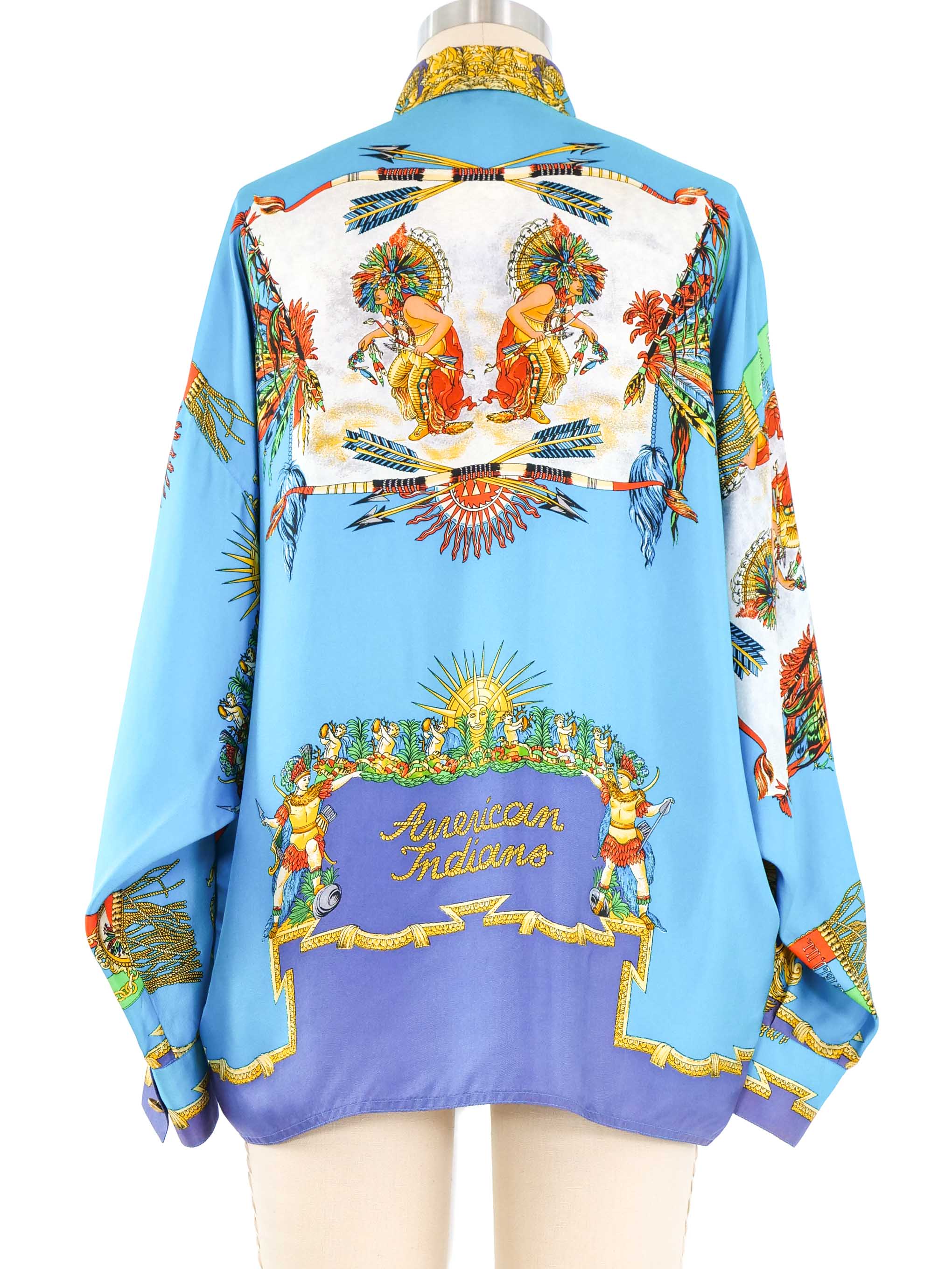 1993 Gianni Versace Istante Native American Silk Shirt