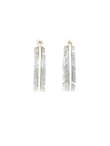 Modern Silver Feather Hoop Earrings Jewelry arcadeshops.com