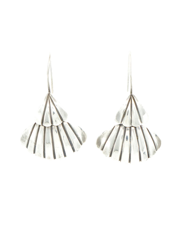 Mexican Silver Shell Earrings Jewelry arcadeshops.com