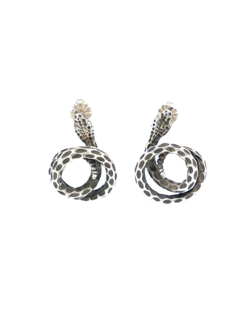 Modern Coiled Snake Earrings Jewelry arcadeshops.com