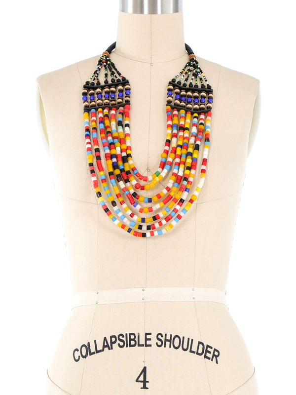 Multicolor Bead Bib Necklace Jewelry arcadeshops.com
