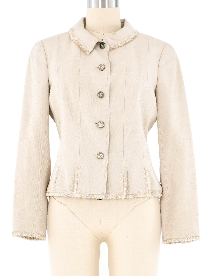 Chanel Raw Silk Jacket Jacket arcadeshops.com