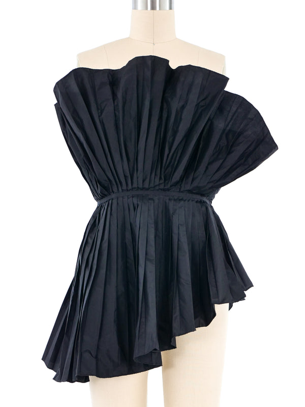1980s Gucci Pleated Asymmetrical Bustier Top arcadeshops.com