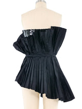 1980s Gucci Pleated Asymmetrical Bustier Top arcadeshops.com
