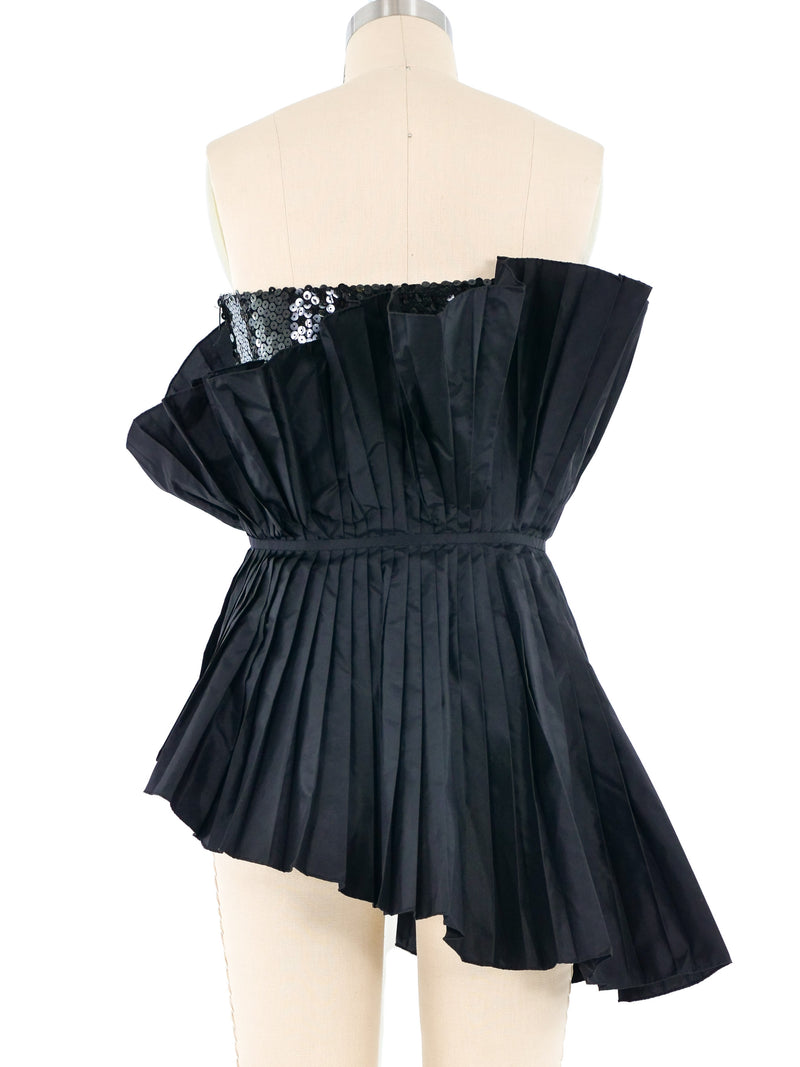 1980s Gucci Pleated Asymmetrical Bustier Top arcadeshops.com