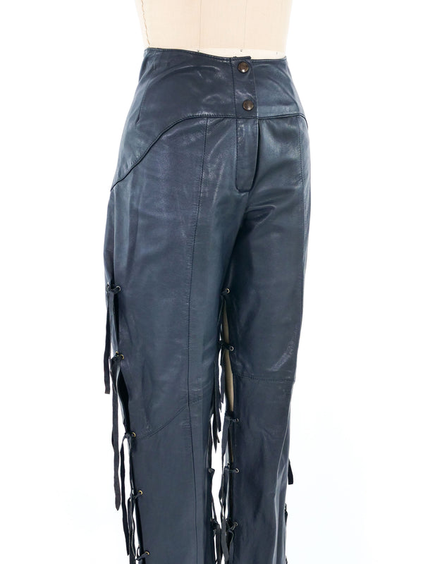 Fringed Leather Pants Bottom arcadeshops.com