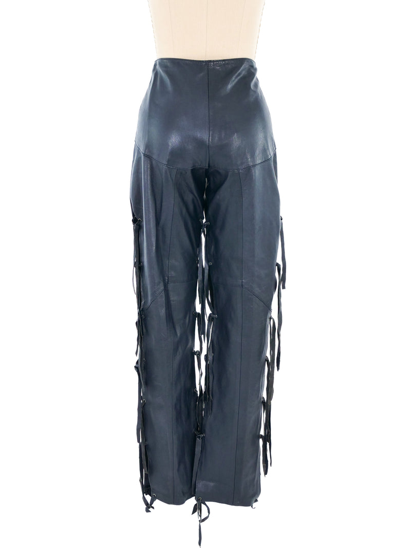 Fringed Leather Pants Bottom arcadeshops.com