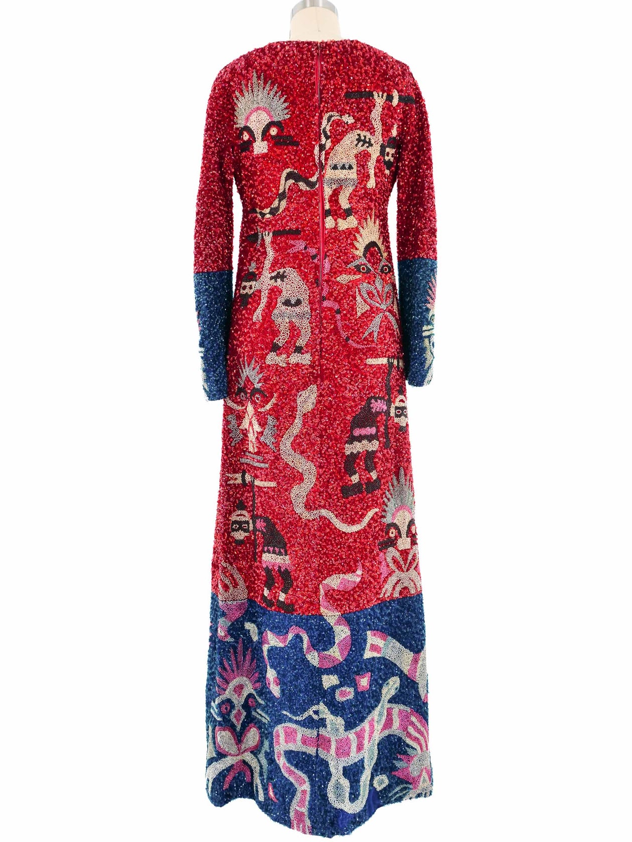 1960s Italian Custom Beaded Maxi Dress