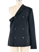 Moschino One Shoulder Pinstripe Jacket Jacket arcadeshops.com