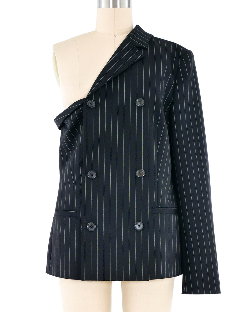 Moschino One Shoulder Pinstripe Jacket Jacket arcadeshops.com