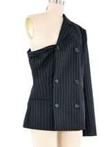 Moschino One Shoulder Pinstripe Jacket Jacket arcadeshops.com