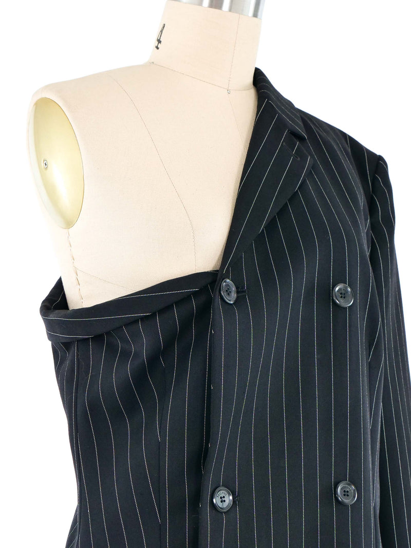 Moschino One Shoulder Pinstripe Jacket Jacket arcadeshops.com