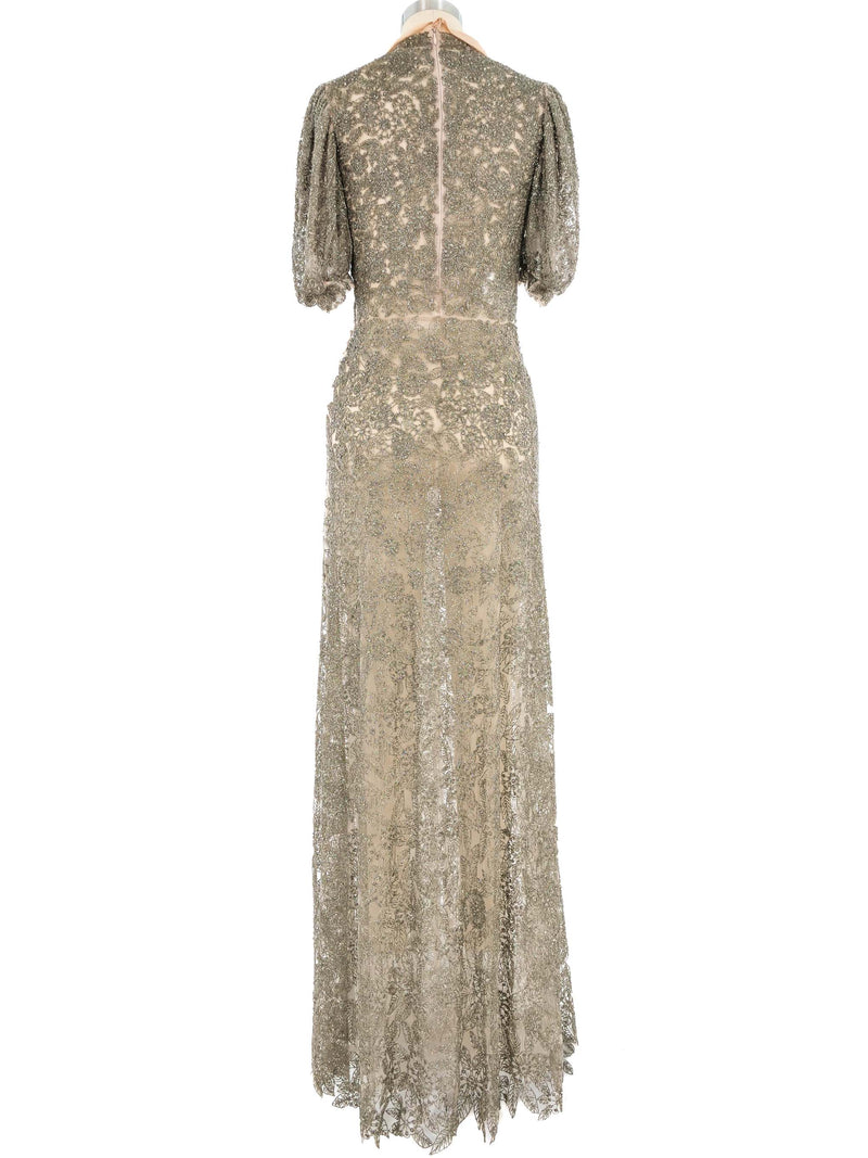 Valentino Beaded Lace Gown Dress arcadeshops.com