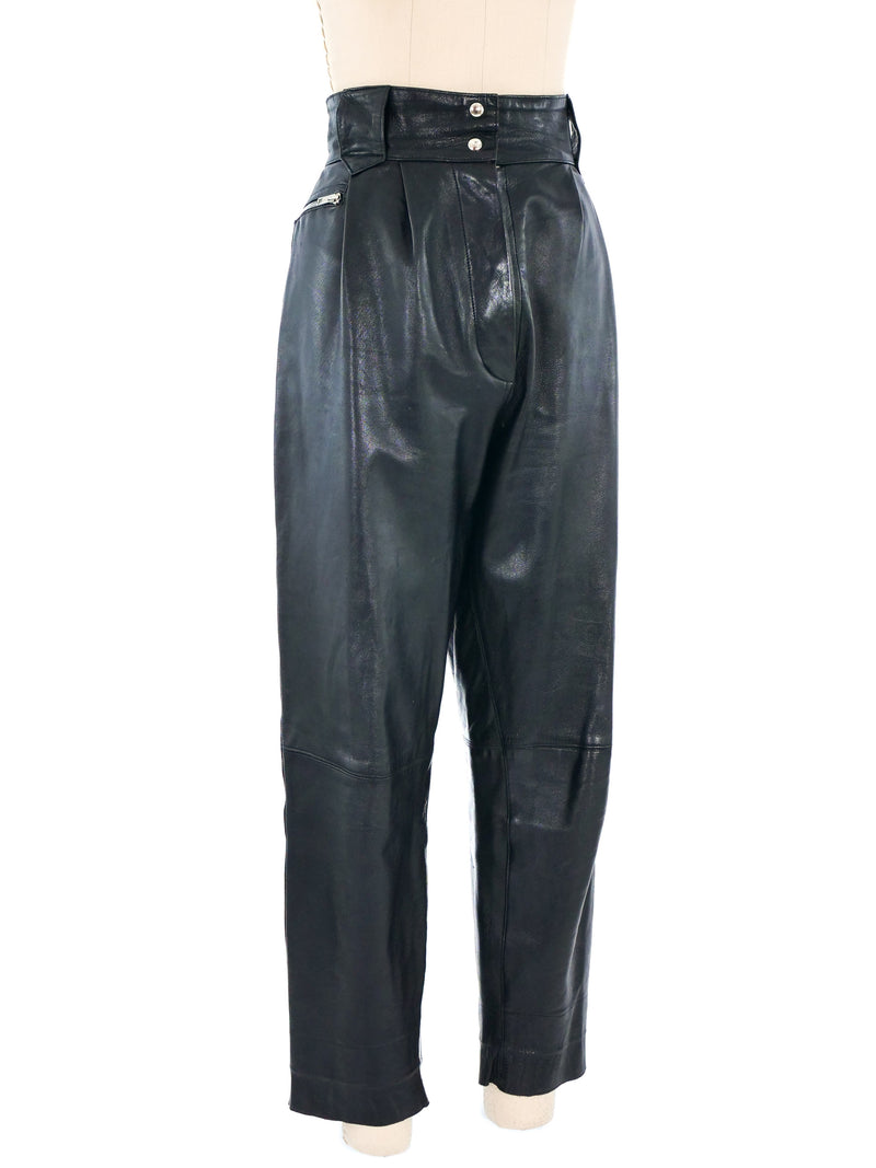 Alaia Leather Motorcycle Pants Bottom arcadeshops.com