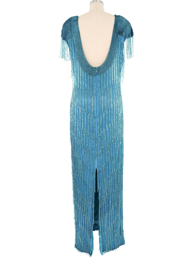Turquoise Beaded Fringe Dress Dress arcadeshops.com