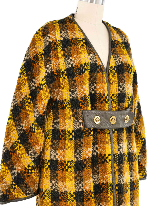 Bonnie Cashin Yellow Plaid Tweed Coat Outerwear arcadeshops.com