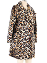 1960s Leopard Faux Fur Coat Jacket arcadeshops.com