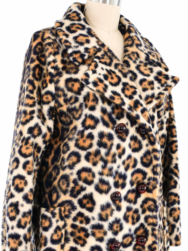 1960s Leopard Faux Fur Coat Jacket arcadeshops.com