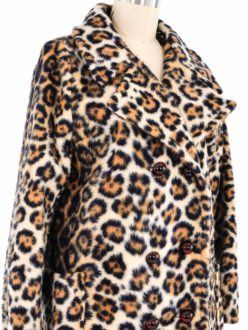 1960s Leopard Faux Fur Coat Jacket arcadeshops.com