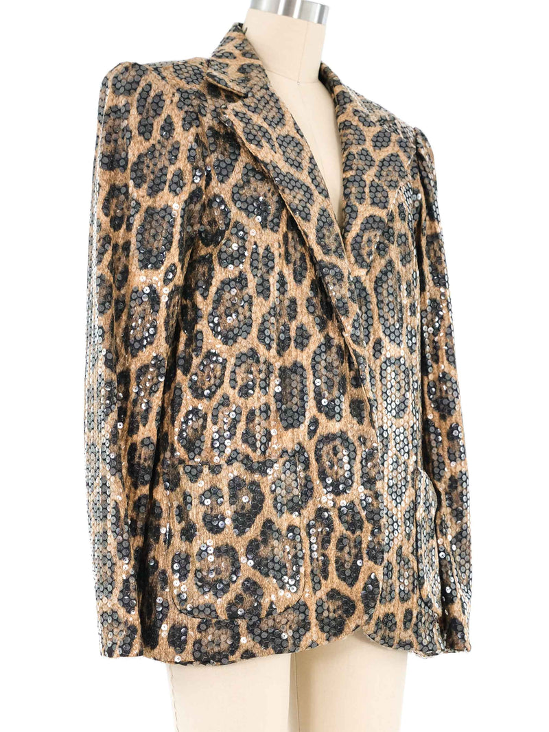 Travilla Sequin Leopard Blazer Jacket arcadeshops.com