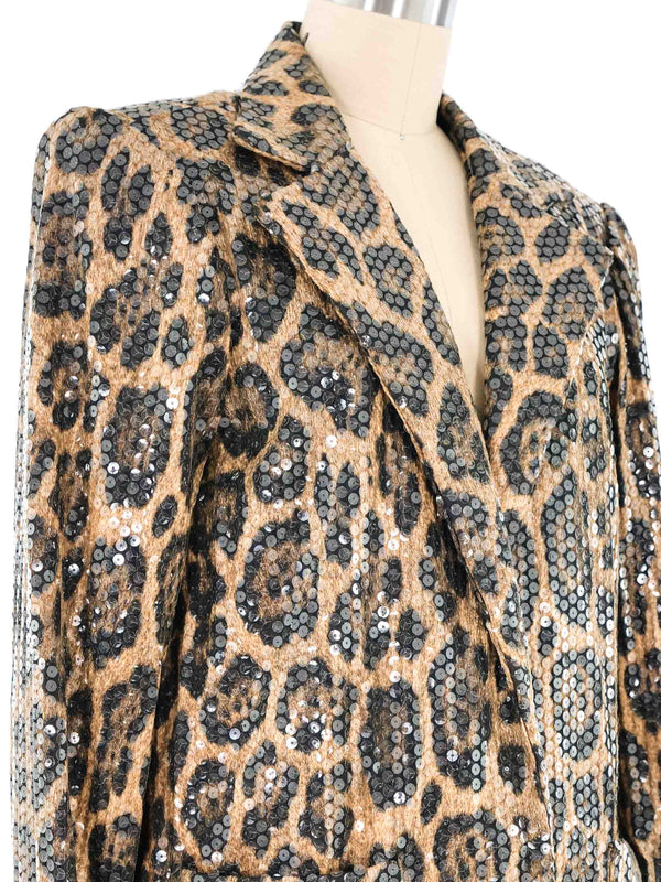 Travilla Sequin Leopard Blazer Jacket arcadeshops.com