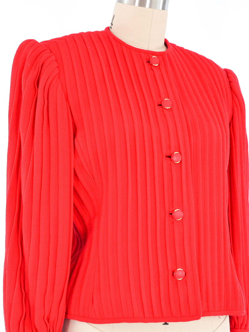 David Hayes Pleated Crop Jacket Jacket arcadeshops.com
