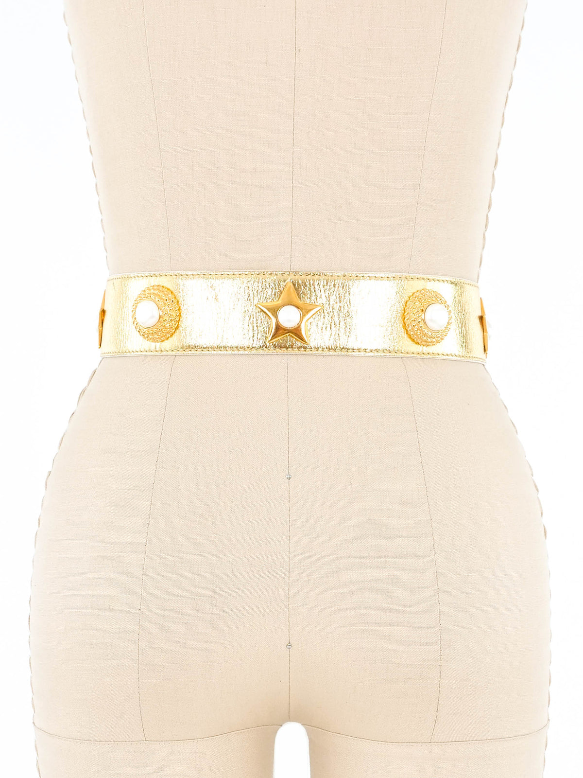 Escada Gold Metallic Star Motif Belt