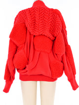 Escada Red Dimensional Sweater Jacket arcadeshops.com