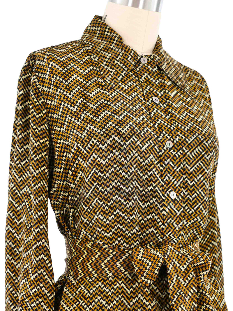 Yves Saint Laurent Printed Silk Blouse Top arcadeshops.com