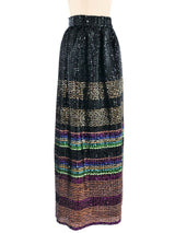 1970s Sequined Maxi Skirt Bottom arcadeshops.com