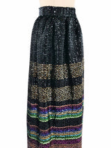 1970s Sequined Maxi Skirt Bottom arcadeshops.com