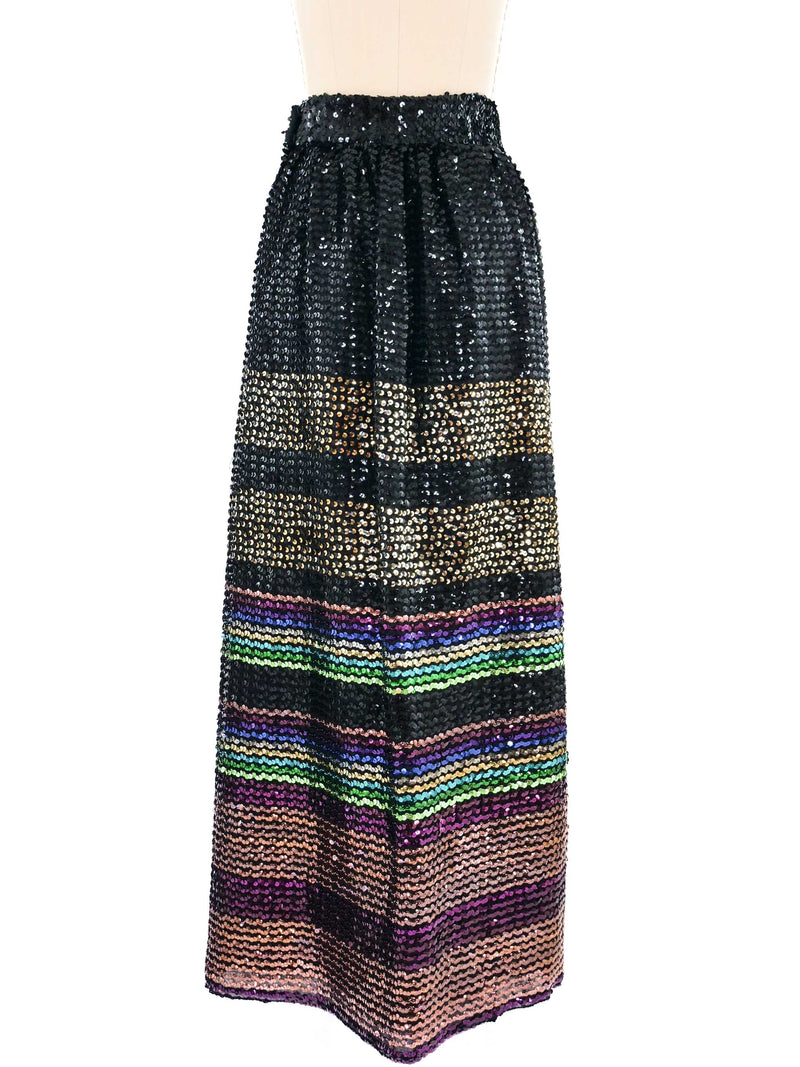 1970s Sequined Maxi Skirt Bottom arcadeshops.com