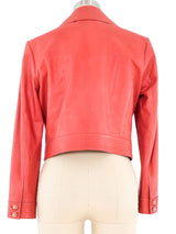 Chanel Cropped Moto Leather Jacket Jacket arcadeshops.com