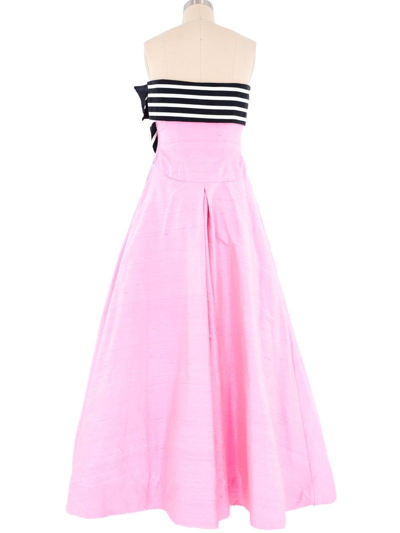 Scaasi Pink Bow Gown Dress arcadeshops.com