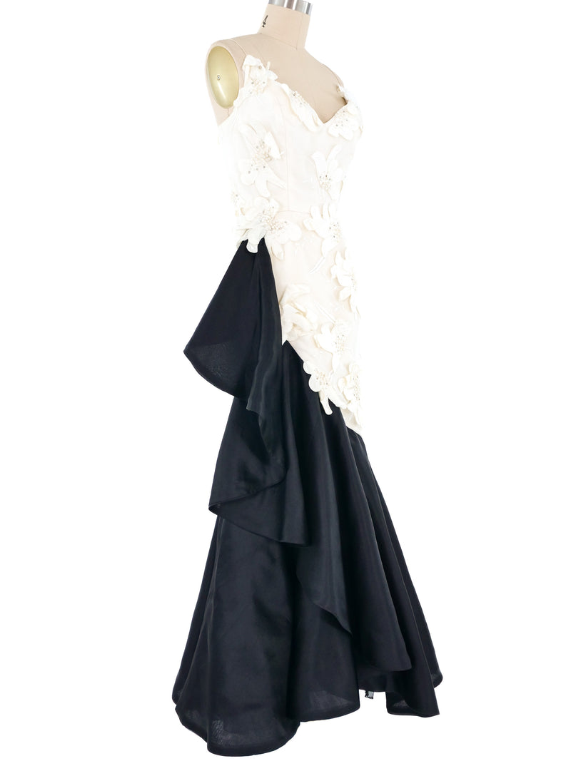 Ruben Panis Dimensional Gown with Shawl Dress arcadeshops.com