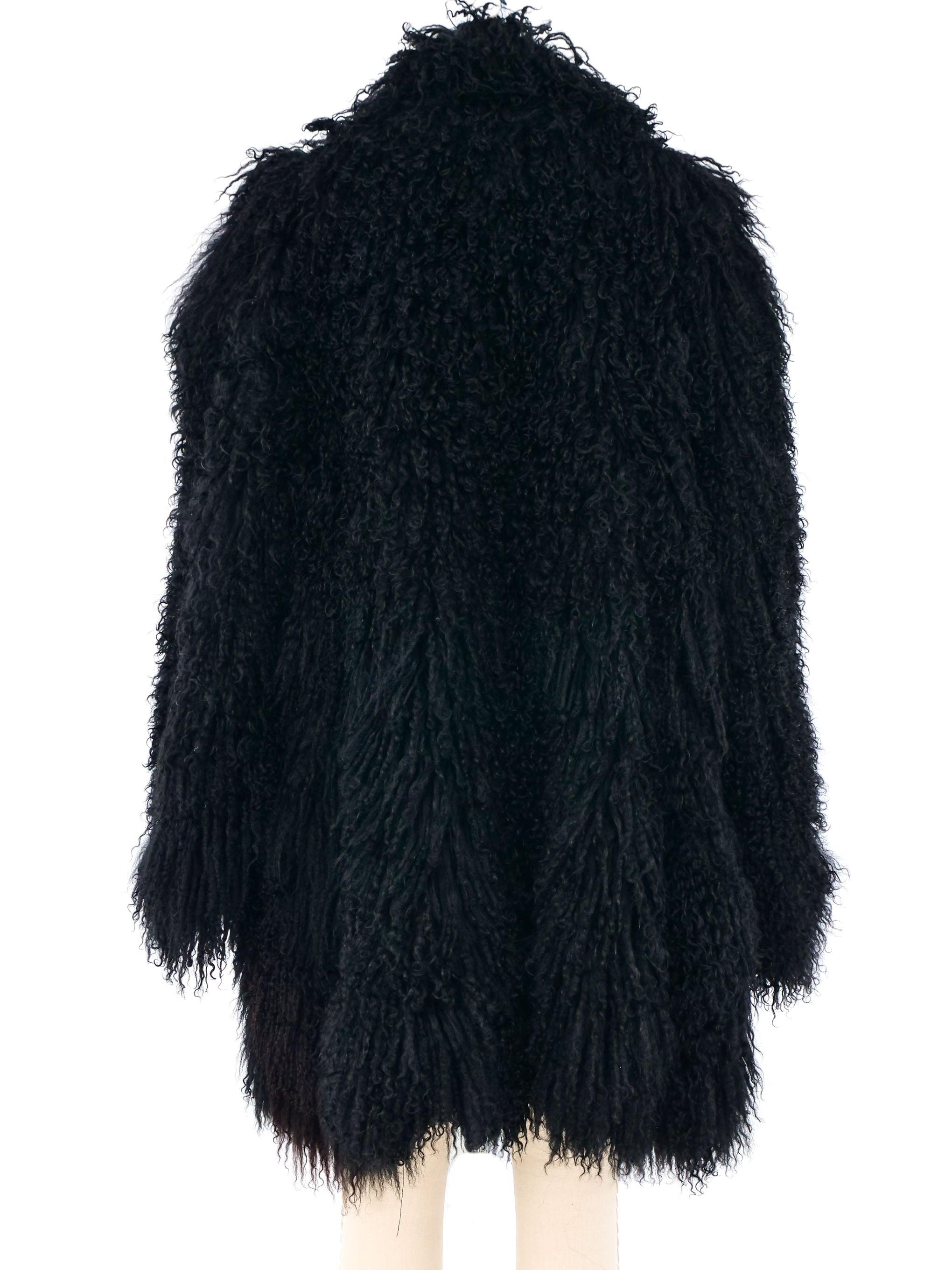 Black mongolian 2024 fur coat