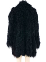 Black Mongolian Fur Coat Outerwear arcadeshops.com