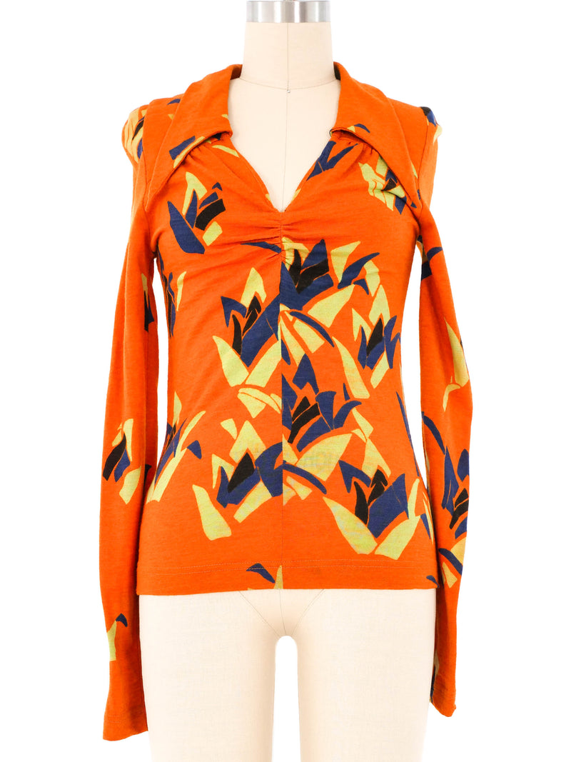 Dries Van Noten Printed Wool Top Top arcadeshops.com