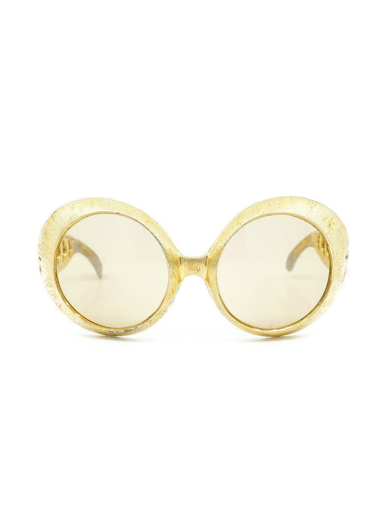 Christian Dior Oversized Gold Metallic Sunglasses Accessory arcadeshops.com
