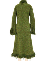 Adolfo Green Fringe Knit Jacket Jacket arcadeshops.com
