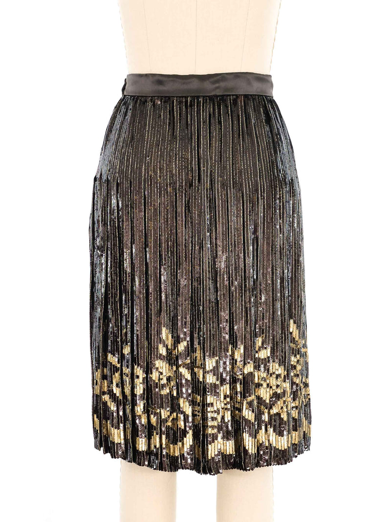 Valentino Pleated Sequin Skirt Bottom arcadeshops.com