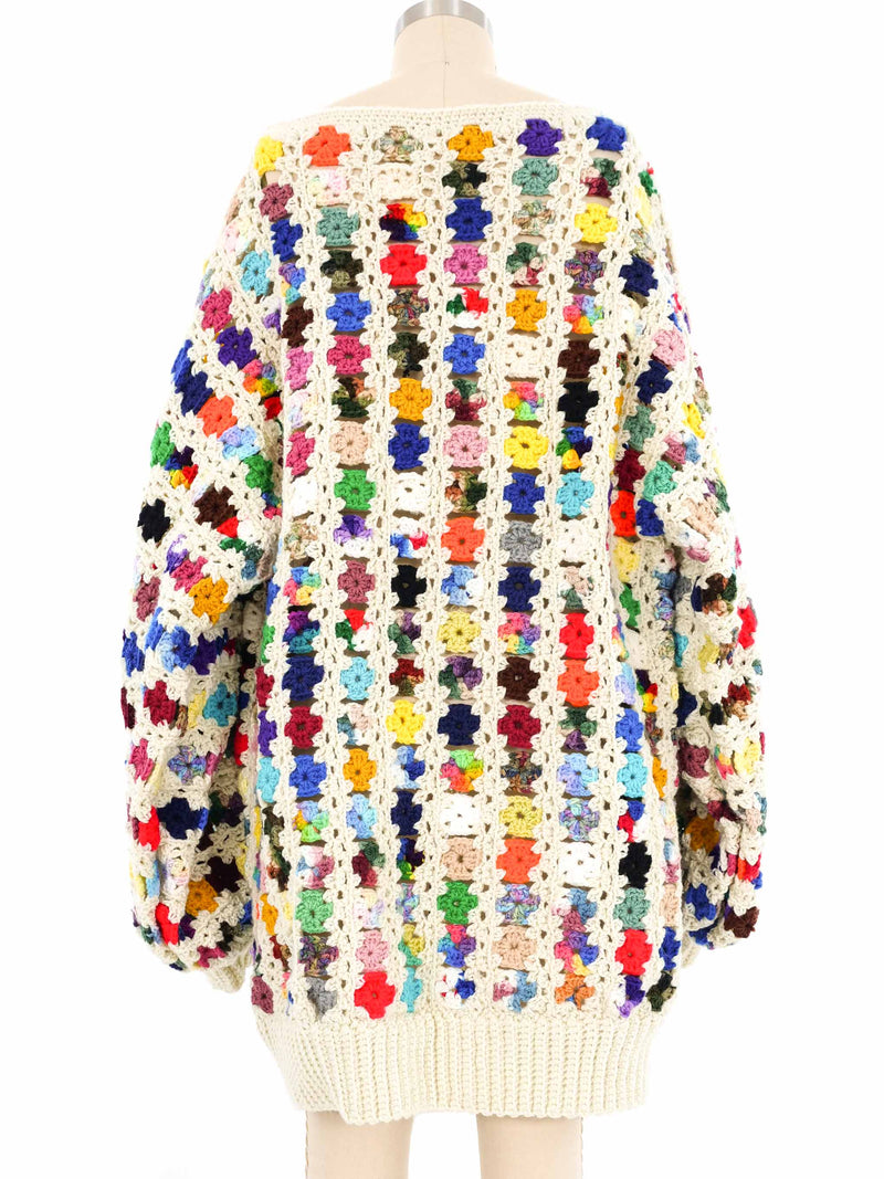 Granny Square Crochet Sweater Dress Dress arcadeshops.com