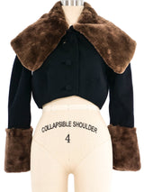 1990s Christian Lacroix Faux Fur Trim Cropped Wool Jacket Jacket arcadeshops.com