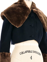 1990s Christian Lacroix Faux Fur Trim Cropped Wool Jacket Jacket arcadeshops.com