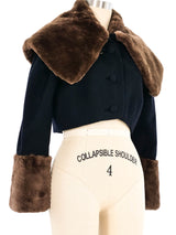 1990s Christian Lacroix Faux Fur Trim Cropped Wool Jacket Jacket arcadeshops.com